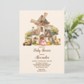 Invitation Végétal Animaux de ferme Barnyard Boy Baby shower (Debout devant)