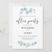 Invitation Végétal aquarelle minimaliste après fête (Devant)