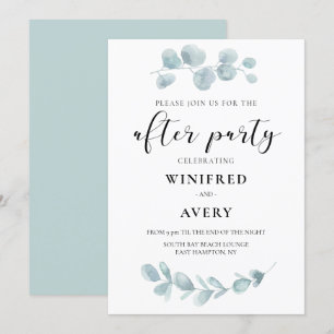 Invitation Végétal aquarelle minimaliste après la fête