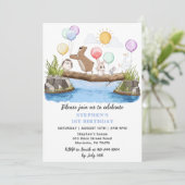 Invitation Végétal Ballons de bois fête d'anniversaire (Debout devant)