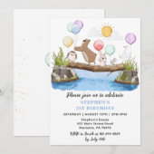 Invitation Végétal Ballons de bois fête d'anniversaire (Devant / Derrière)