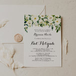 Invitation Végétal Blanc Automne Floral Bat mitzvah<br><div class="desc">Cette invitation à la bat mitzvah florale d'automne blanc et verdoyante est parfaite pour un bat mitzvah rustique. Le design est doté d'élégantes pivoines blanches aquarelles avec feuillage vert.</div>