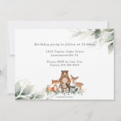 Invitation Végétal Bois Animaux Baptême & 1er Anniversaire (Dos)