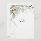 Invitation Végétal Floral Wreath aquarelle Calligraphie (Dos)