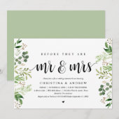 Invitation Végétal Moderne, Dîner de Répétition de Mariage (Devant / Derrière)