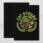 Invitation Végétarien Mange Fort (Devant / Derrière)