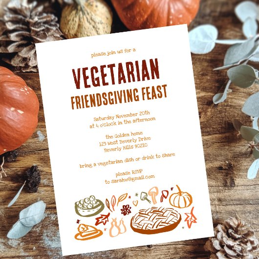 Invitation VÉGÉTARIEN Whimsgiving Friendsgiving