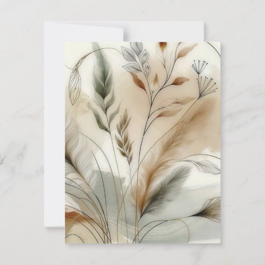 Invitation Végétation agitée Botanique moderne Mariage Boho R (Dos)