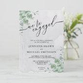 Invitation Végétation Boho Eucalyptus Signature Fiancés (Debout devant)