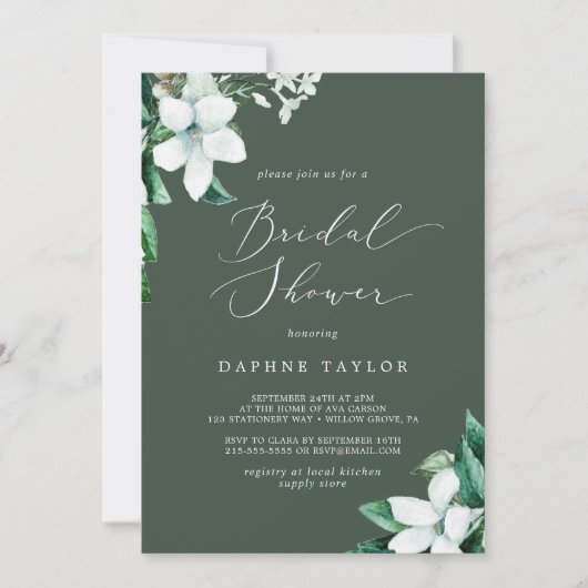 Invitation Végétation boisée | Fête des mariées verte Hunter (Devant)