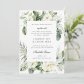 Invitation Végétation botanique d'hiver Mariage floral blanc (Debout devant)
