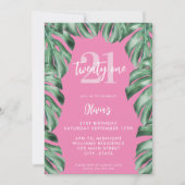 Invitation Végétation botanique moderne Élégant 21e anniversa (Devant)