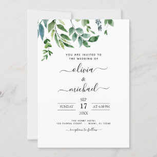 Invitation Végétation botanique Photo Printemps Mariage roman