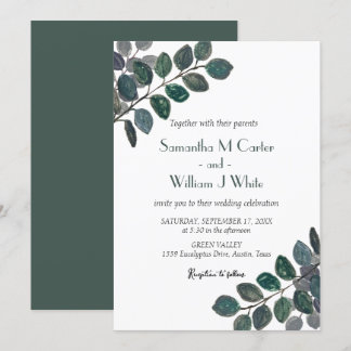 Invitation Végétation botanique rustique Eucalyptus