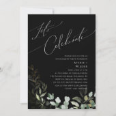 Invitation Végétation capricieuse et Noir d'or Célébrons (Devant)