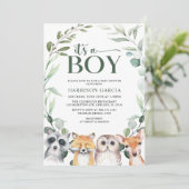 Invitation Végétation C'est un garçon Baby shower d'animaux d (Debout devant)