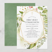 Invitation Végétation cristalline géométrique Sainte Communio (Devant / Derrière)