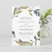 Invitation Végétation d'automne Mariage officiel (Debout devant)