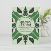 Invitation Végétation de jungle dessinée à la main Fête zoo (Debout devant)