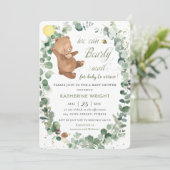 Invitation Végétation de l'ours mignonne Baby shower neutre p (Debout devant)