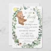 Invitation Végétation de l'ours mignonne Baby shower neutre p (Devant)