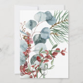 Invitation Végétation de Noël d'hiver Mariage blanc (Dos)