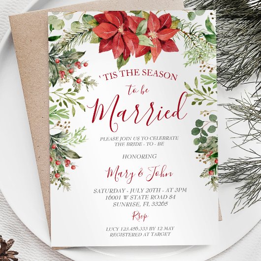 Invitation Végétation de Noël d'hiver Mariage floral