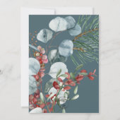 Invitation Végétation de Noël d'hiver Mariage Turquoise (Dos)