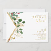 Invitation Végétation de Noël moderne | Fête des mariées blan (Devant)