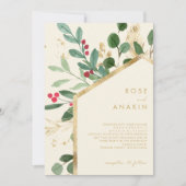 Invitation Végétation de Noël moderne | Mariage de crème (Devant)