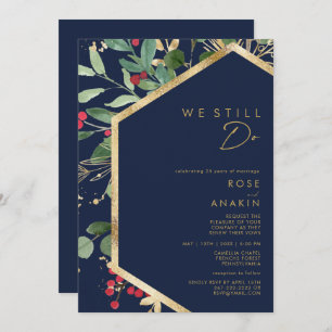 Invitation Végétation de Noël moderne   Marine Nous Continuon