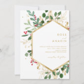 Invitation Végétation de Noël moderne | Tout en un Mariage (Devant)