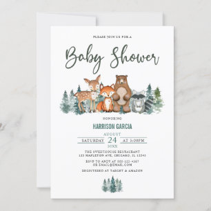 Invitation Végétation des montagnes forestières Baby shower d