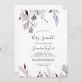 Invitation Végétation d'hiver Bébé saupoudrer (Devant / Derrière)