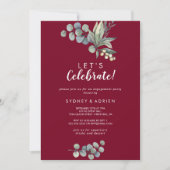 Invitation Végétation d'hiver Bourgogne Fêtons la fête (Devant)