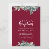 Invitation Végétation d'hiver Bourgogne Réception de mariage (Devant)