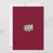 Invitation Végétation d'hiver Bourgogne Réception de mariage (Dos)