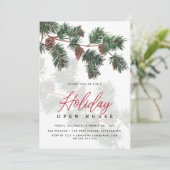 Invitation Végétation D'Hiver Et Cônes | Holiday Open House (Debout devant)