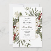 Invitation Végétation d'hiver et Fête des mariées Florale (Devant)