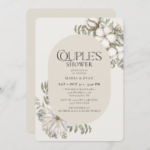 Invitation Végétation d'hiver Floral Oval Couple's Douche