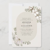 Invitation Végétation d'hiver Floral Oval Cream Mariage d'ivo (Devant)