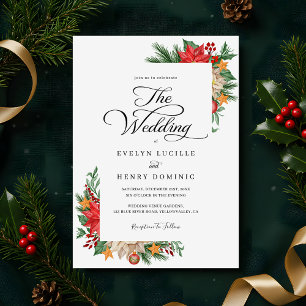 Invitation Végétation d'hiver Foliage Noël Mariage de vacance