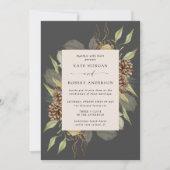 Invitation Végétation d'hiver Golden Elegant Mariage Invitati (Devant)