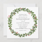 Invitation Végétation d'hiver Holly Mariage (Devant)