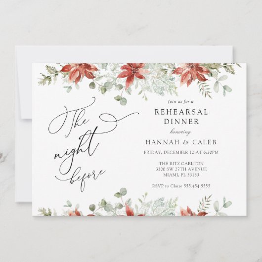 Invitation Végétation D'Hiver La Nuit Avant Le Dîner De Répét (Devant)
