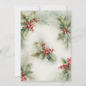 Invitation Végétation d'hiver Noël Moderne Vintage Mariage (Dos)