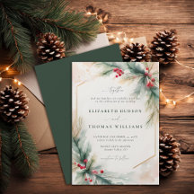 Végétation d'hiver Noël Rouge Mariage élégant