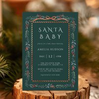 Végétation d'hiver Père Noël Baby shower vert