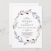Invitation Végétation d'hiver Wreath Mariage Décontracté (Devant / Derrière)