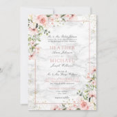 Invitation Végétation dorée Dusty rose Mariage floral (Devant)